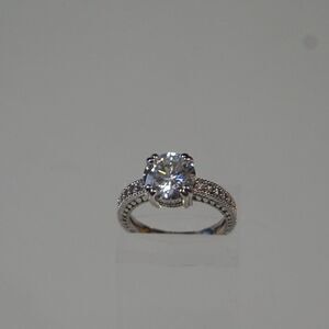 Engagement Ring Princess Cut Cubic Zirconia Size 9 Ring Solitaire Baguette